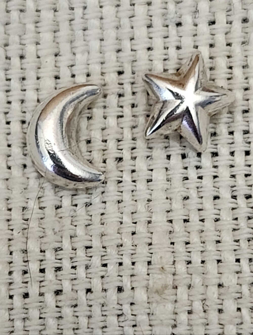 James Avery Stary Night In Sterling Silver Moon and Star Stud Earrings